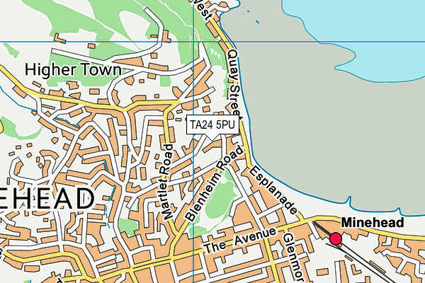 Northfield Hotel Leisure Club map (TA24 5PU) - OS VectorMap District (Ordnance Survey)