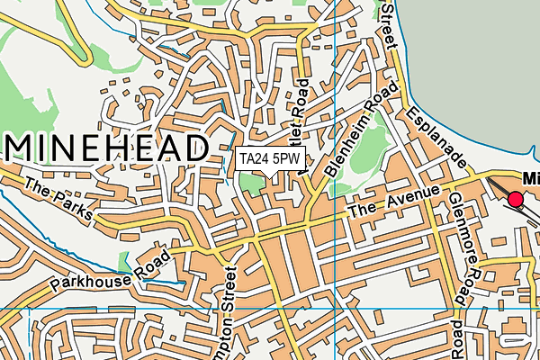 TA24 5PW map - OS VectorMap District (Ordnance Survey)