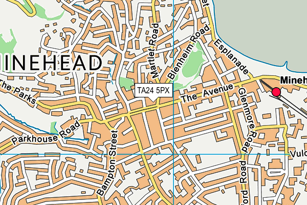 TA24 5PX map - OS VectorMap District (Ordnance Survey)