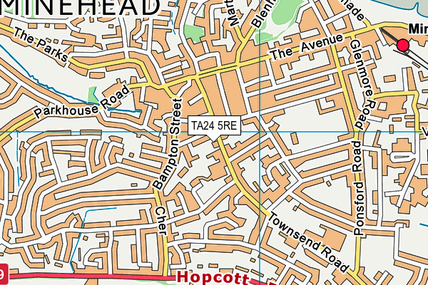 TA24 5RE map - OS VectorMap District (Ordnance Survey)