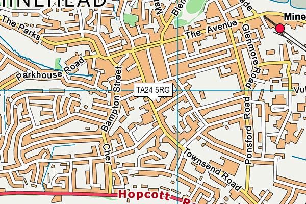 Minehead First School map (TA24 5RG) - OS VectorMap District (Ordnance Survey)