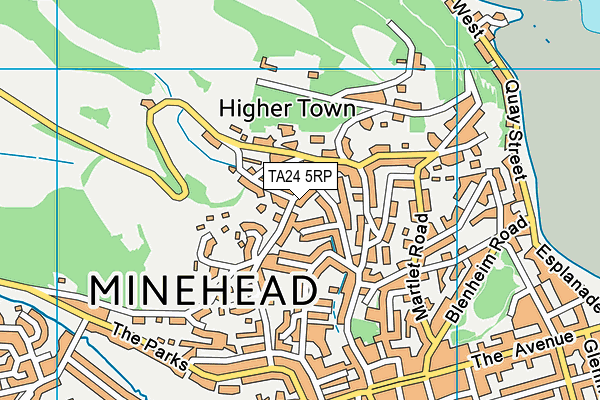 TA24 5RP map - OS VectorMap District (Ordnance Survey)