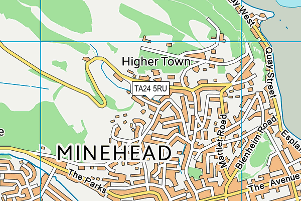 TA24 5RU map - OS VectorMap District (Ordnance Survey)