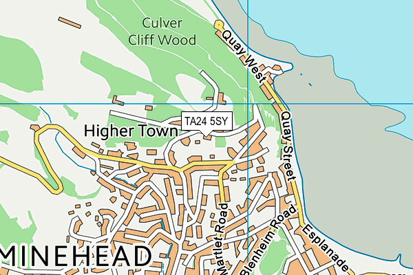 TA24 5SY map - OS VectorMap District (Ordnance Survey)