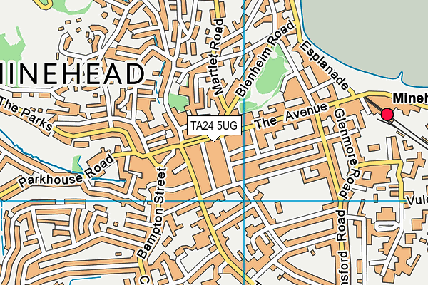 TA24 5UG map - OS VectorMap District (Ordnance Survey)