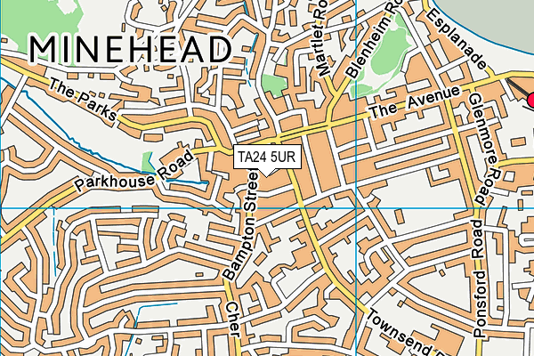TA24 5UR map - OS VectorMap District (Ordnance Survey)