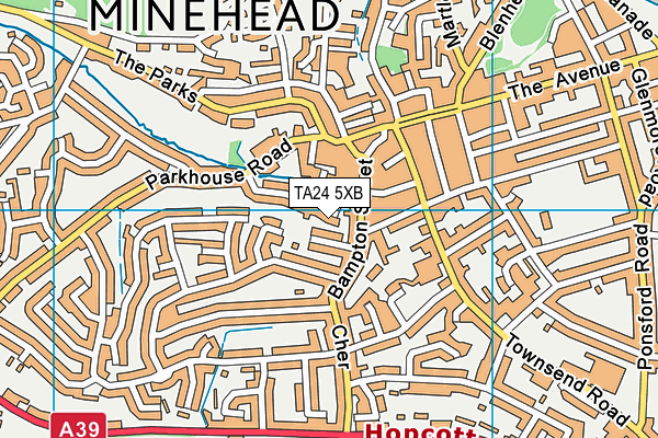 TA24 5XB map - OS VectorMap District (Ordnance Survey)