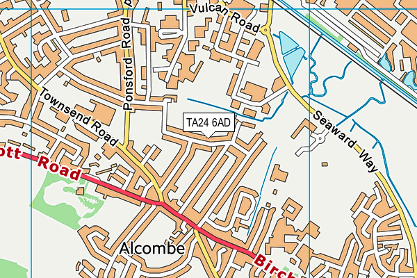 TA24 6AD map - OS VectorMap District (Ordnance Survey)