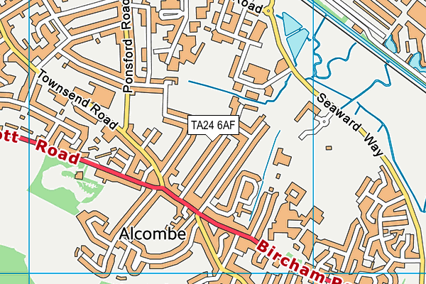 TA24 6AF map - OS VectorMap District (Ordnance Survey)