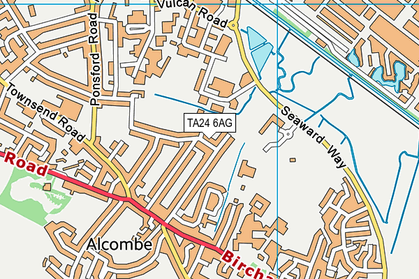 TA24 6AG map - OS VectorMap District (Ordnance Survey)