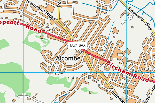 TA24 6AX map - OS VectorMap District (Ordnance Survey)