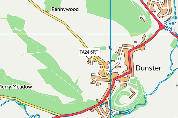 TA24 6RT map - OS VectorMap District (Ordnance Survey)