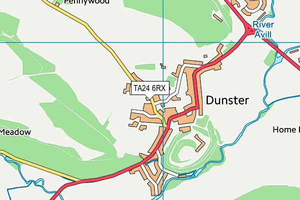 Dunster First School map (TA24 6RX) - OS VectorMap District (Ordnance Survey)