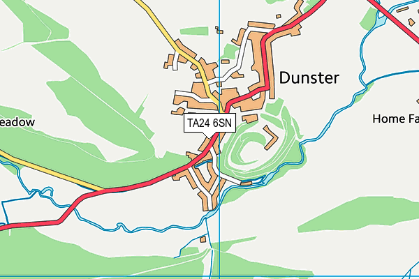 Dunster Playing Field map (TA24 6SN) - OS VectorMap District (Ordnance Survey)