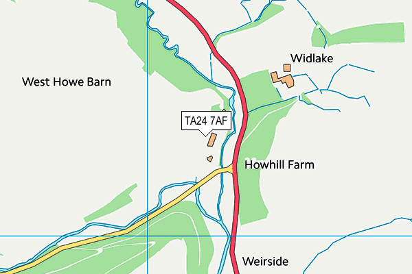 TA24 7AF map - OS VectorMap District (Ordnance Survey)