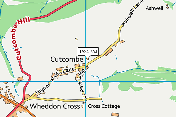 TA24 7AJ map - OS VectorMap District (Ordnance Survey)