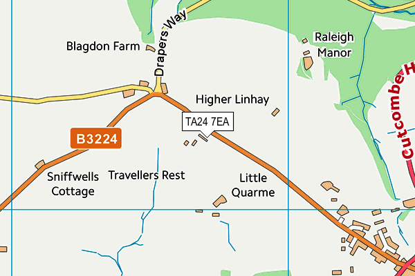 TA24 7EA map - OS VectorMap District (Ordnance Survey)