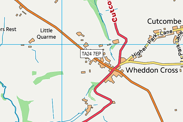 Wheddon Cross Playing Fields map (TA24 7EP) - OS VectorMap District (Ordnance Survey)