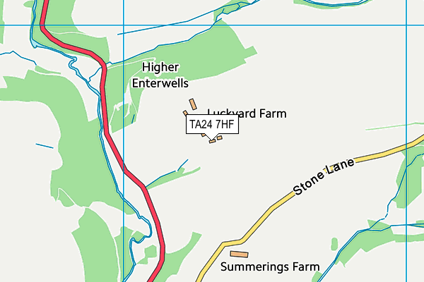 TA24 7HF map - OS VectorMap District (Ordnance Survey)