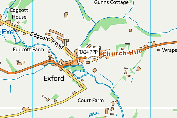 Exford Church of England First School map (TA24 7PP) - OS VectorMap District (Ordnance Survey)