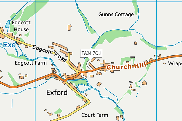 TA24 7QJ map - OS VectorMap District (Ordnance Survey)