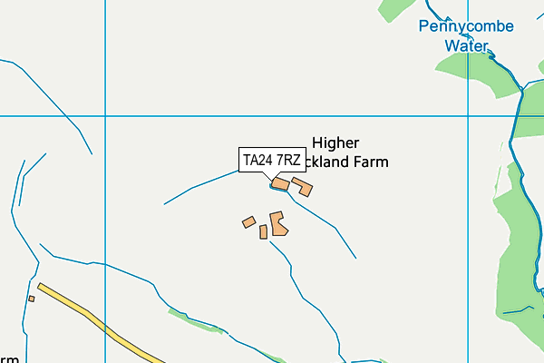 TA24 7RZ map - OS VectorMap District (Ordnance Survey)
