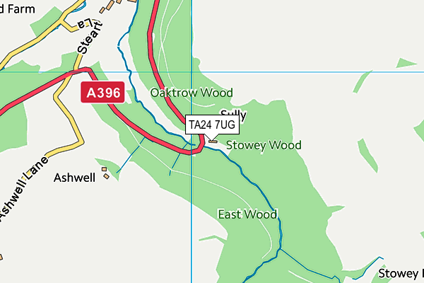 TA24 7UG map - OS VectorMap District (Ordnance Survey)