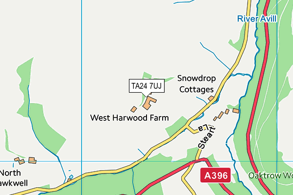 TA24 7UJ map - OS VectorMap District (Ordnance Survey)