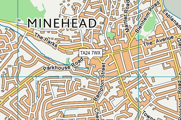 TA24 7WX map - OS VectorMap District (Ordnance Survey)