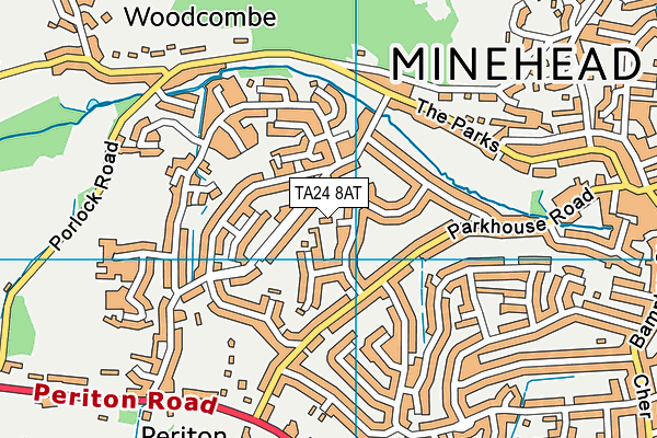 TA24 8AT map - OS VectorMap District (Ordnance Survey)