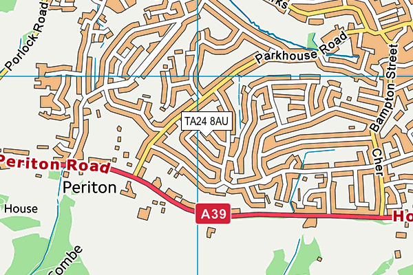 TA24 8AU map - OS VectorMap District (Ordnance Survey)