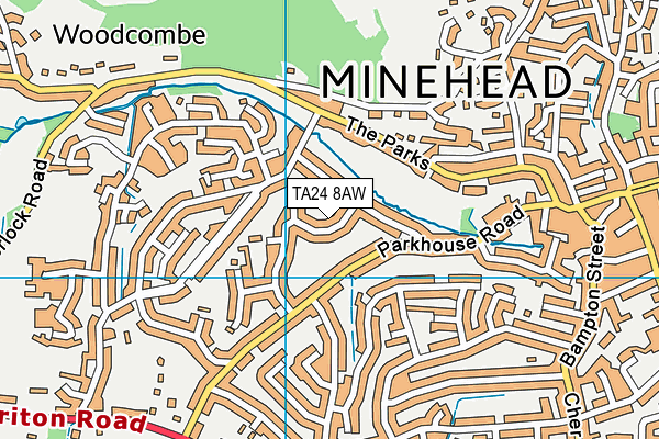 TA24 8AW map - OS VectorMap District (Ordnance Survey)