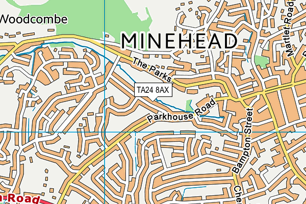 TA24 8AX map - OS VectorMap District (Ordnance Survey)