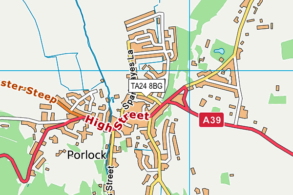 TA24 8BG map - OS VectorMap District (Ordnance Survey)