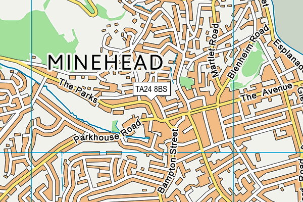 Minehead Baptist Church map (TA24 8BS) - OS VectorMap District (Ordnance Survey)