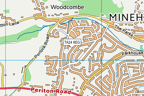 TA24 8EG map - OS VectorMap District (Ordnance Survey)