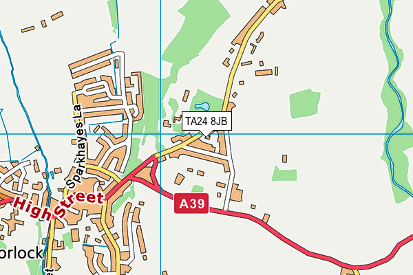 TA24 8JB map - OS VectorMap District (Ordnance Survey)