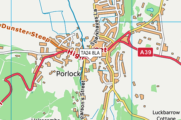 TA24 8LA map - OS VectorMap District (Ordnance Survey)