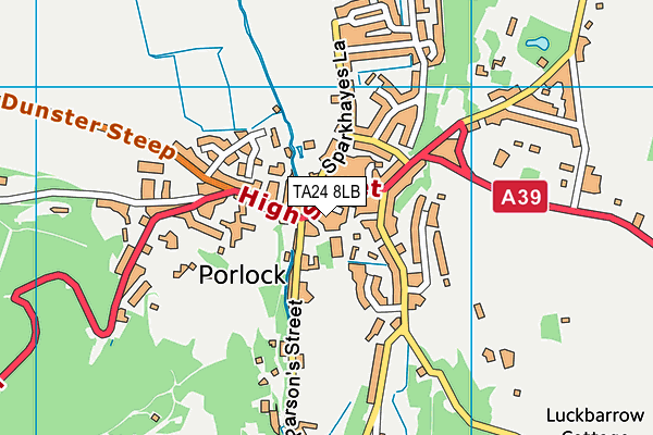 TA24 8LB map - OS VectorMap District (Ordnance Survey)