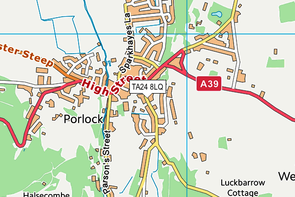 TA24 8LQ map - OS VectorMap District (Ordnance Survey)