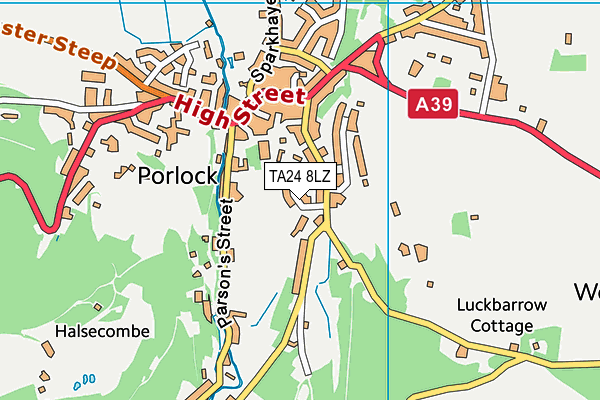 TA24 8LZ map - OS VectorMap District (Ordnance Survey)