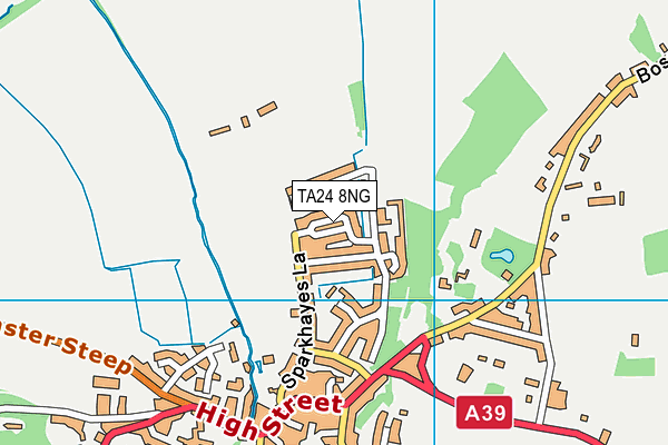 TA24 8NG map - OS VectorMap District (Ordnance Survey)