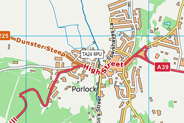 TA24 8PU map - OS VectorMap District (Ordnance Survey)