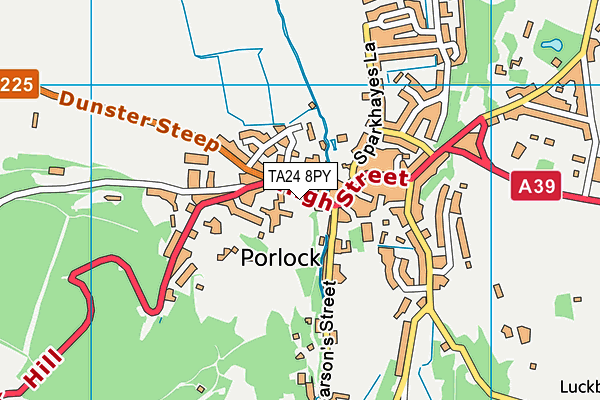 TA24 8PY map - OS VectorMap District (Ordnance Survey)