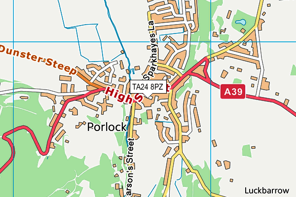 TA24 8PZ map - OS VectorMap District (Ordnance Survey)