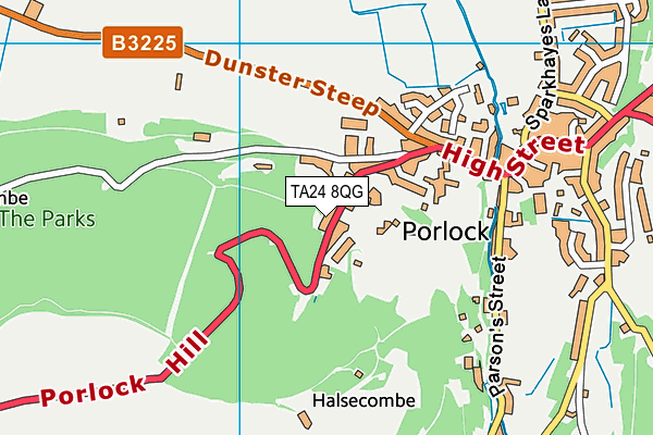 TA24 8QG map - OS VectorMap District (Ordnance Survey)