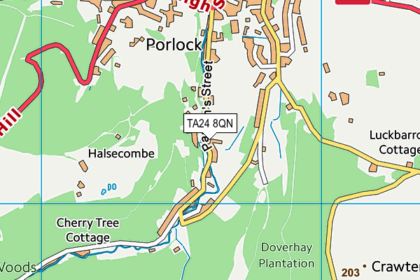 TA24 8QN map - OS VectorMap District (Ordnance Survey)