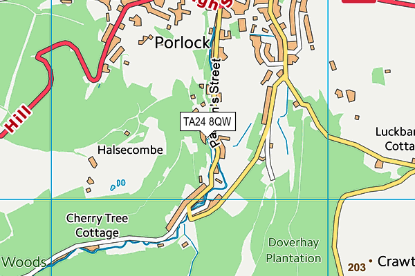 TA24 8QW map - OS VectorMap District (Ordnance Survey)