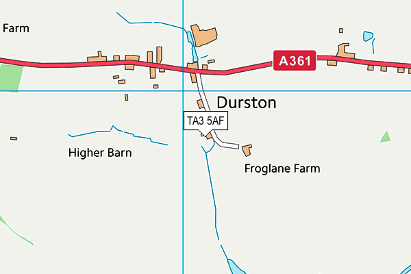 TA3 5AF map - OS VectorMap District (Ordnance Survey)