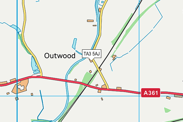 TA3 5AJ map - OS VectorMap District (Ordnance Survey)